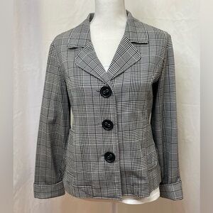 Maurices Black & White Glen Plaid Blazer Jacket